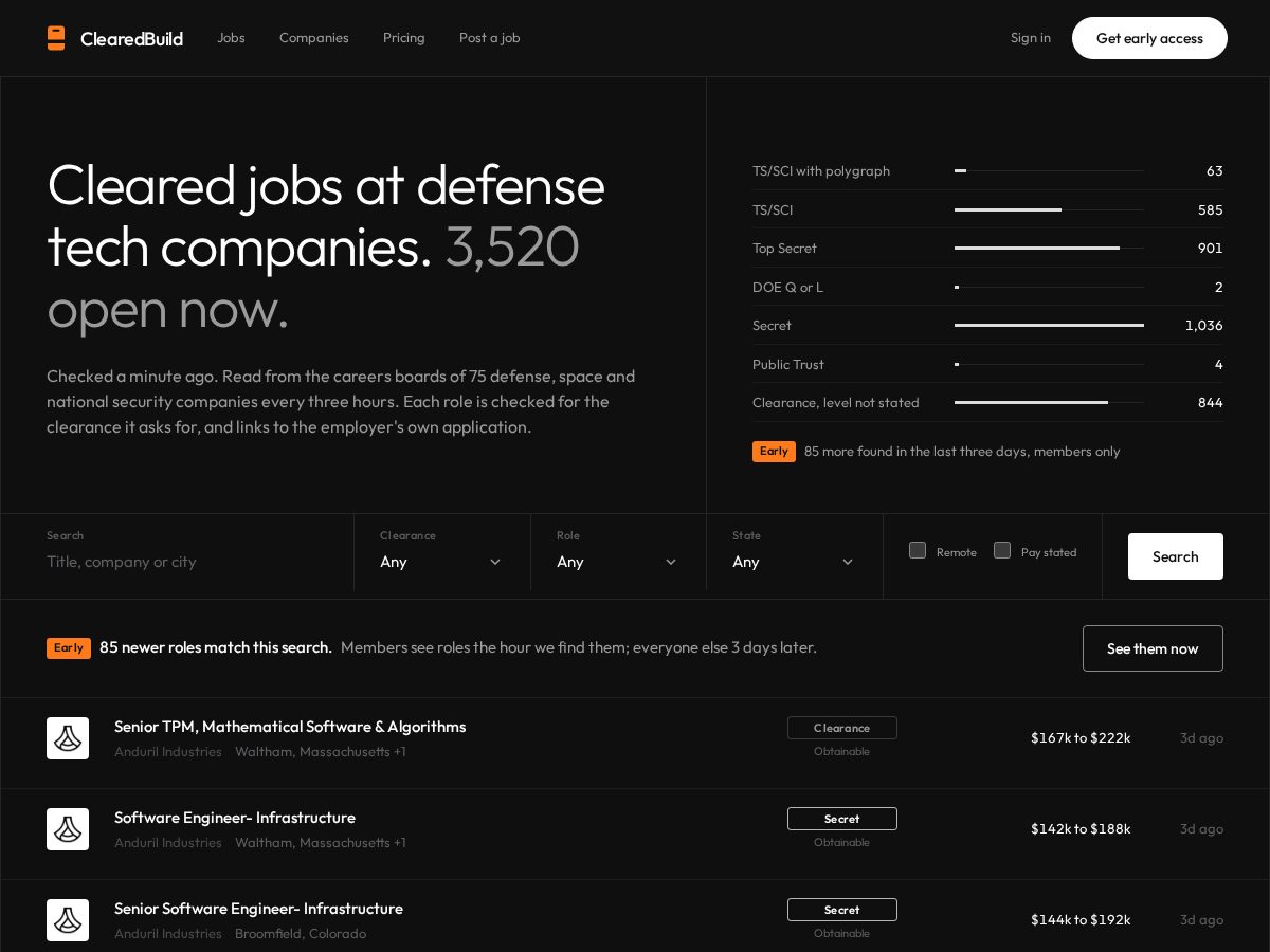 Landing-page snapshot of clearedbuild.com