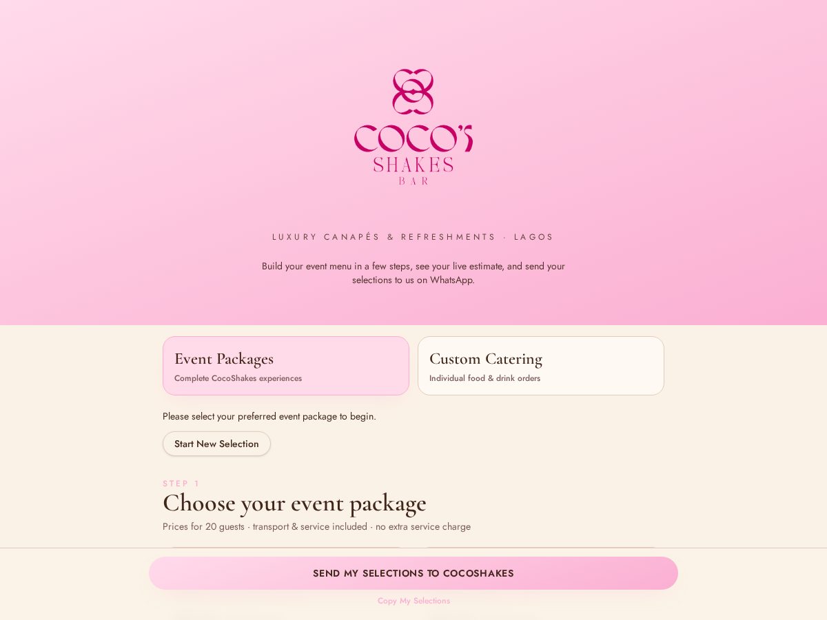 Landing-page snapshot of cocoshakesbar.com