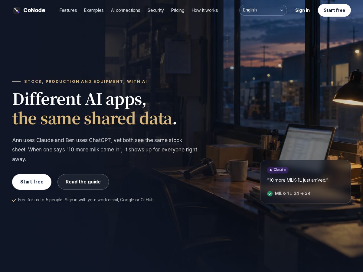 Landing-page snapshot of conode.net