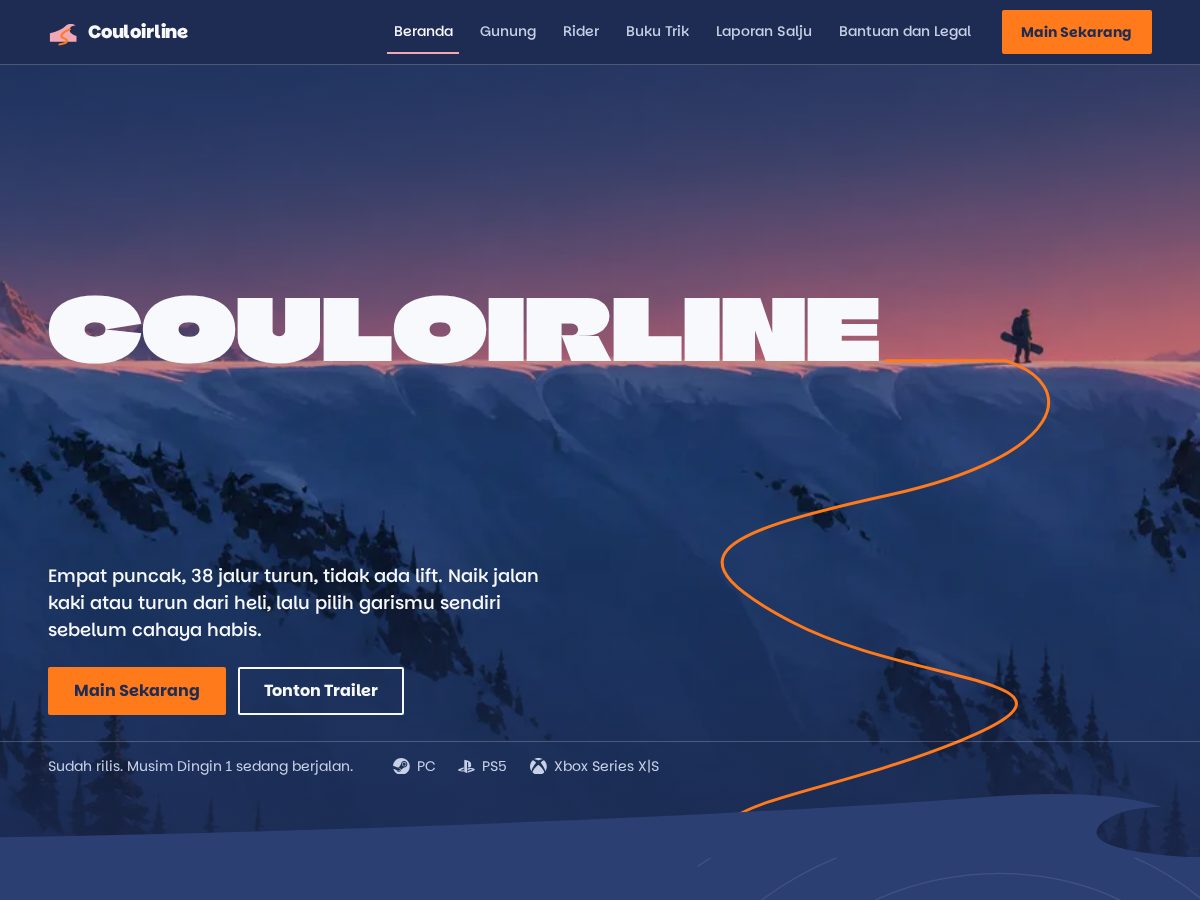 Landing-page snapshot of couloirline.com