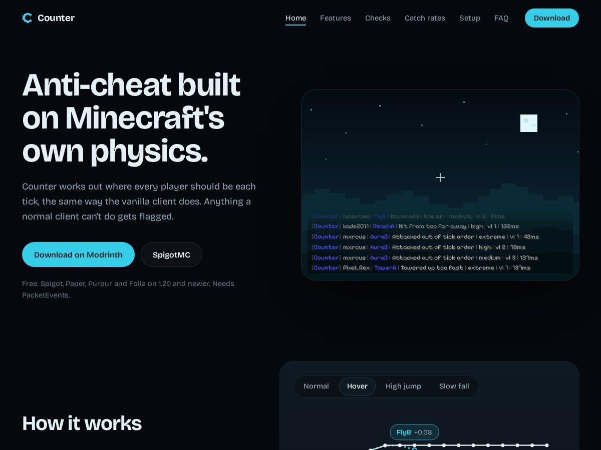 Landing-page snapshot of counterac.com