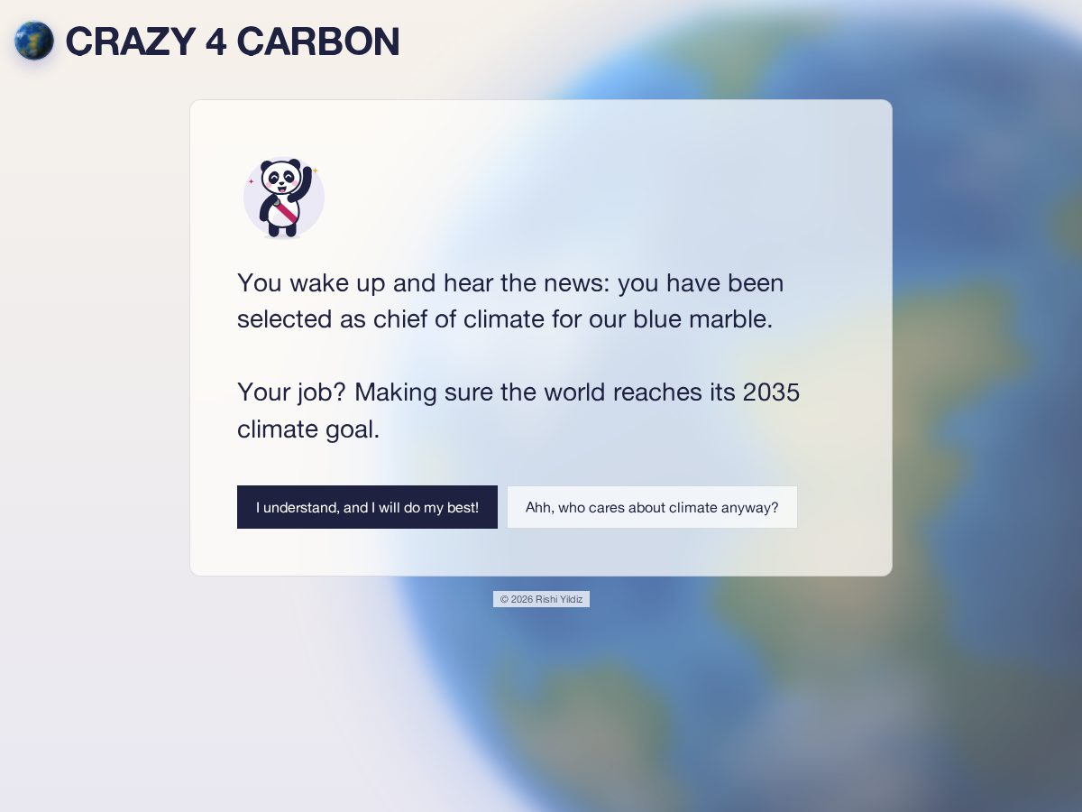 Landing-page snapshot of crazy4carbon.com