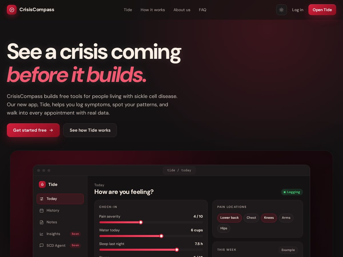 Landing-page snapshot of crisiscompassproject.org