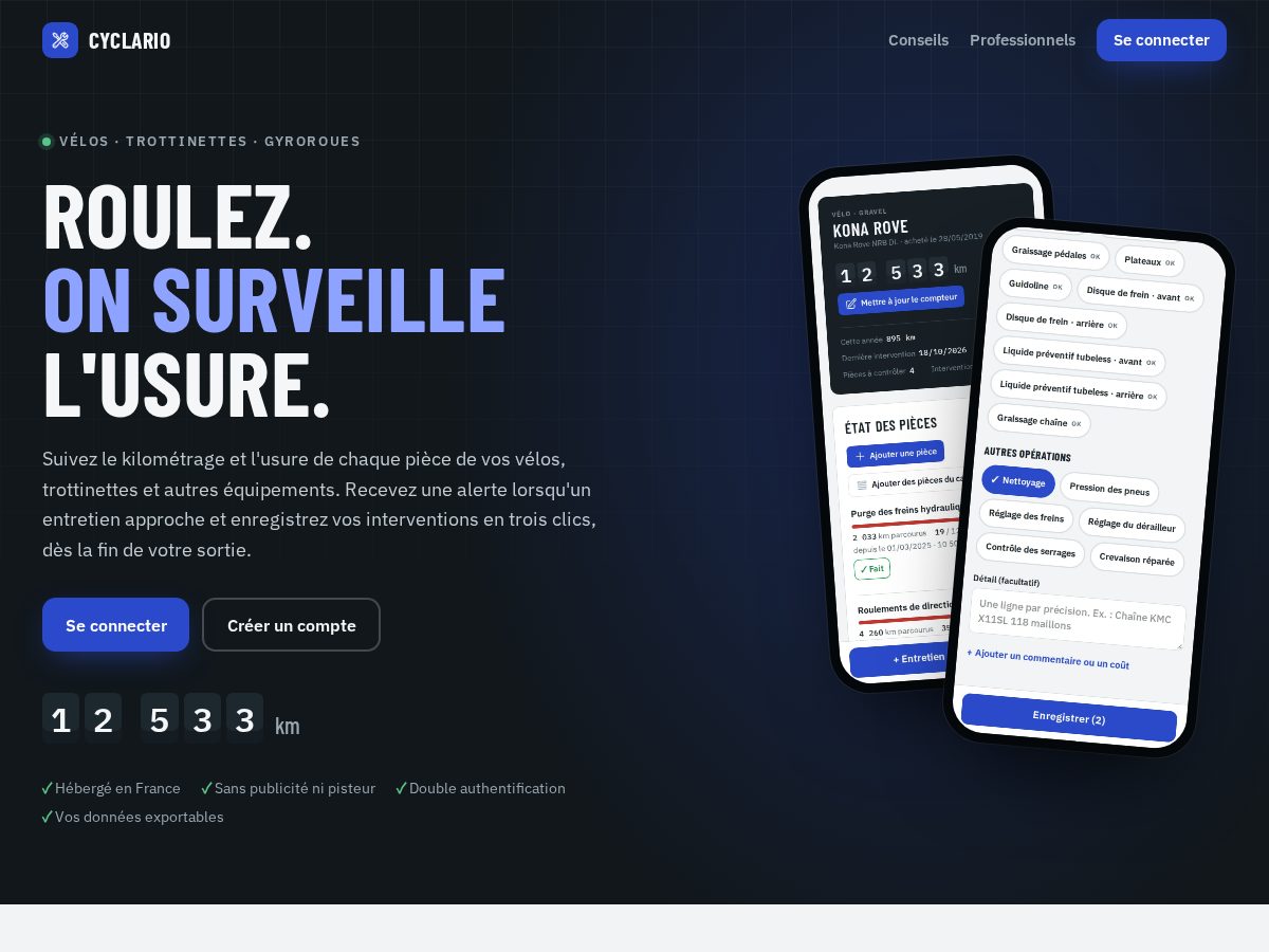 Landing-page snapshot of cyclario.com