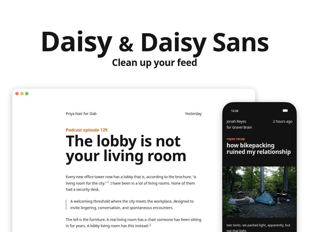 Landing-page snapshot of daisyrss.com
