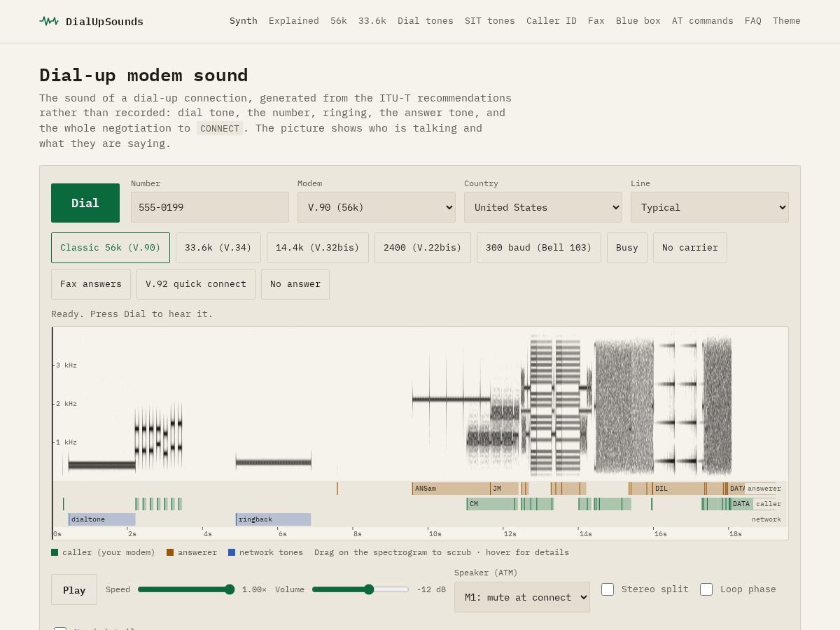 Landing-page snapshot of dialupsounds.com