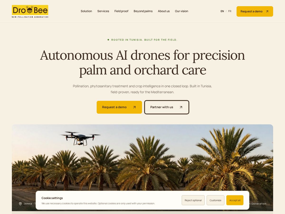 Landing-page snapshot of drobees.com