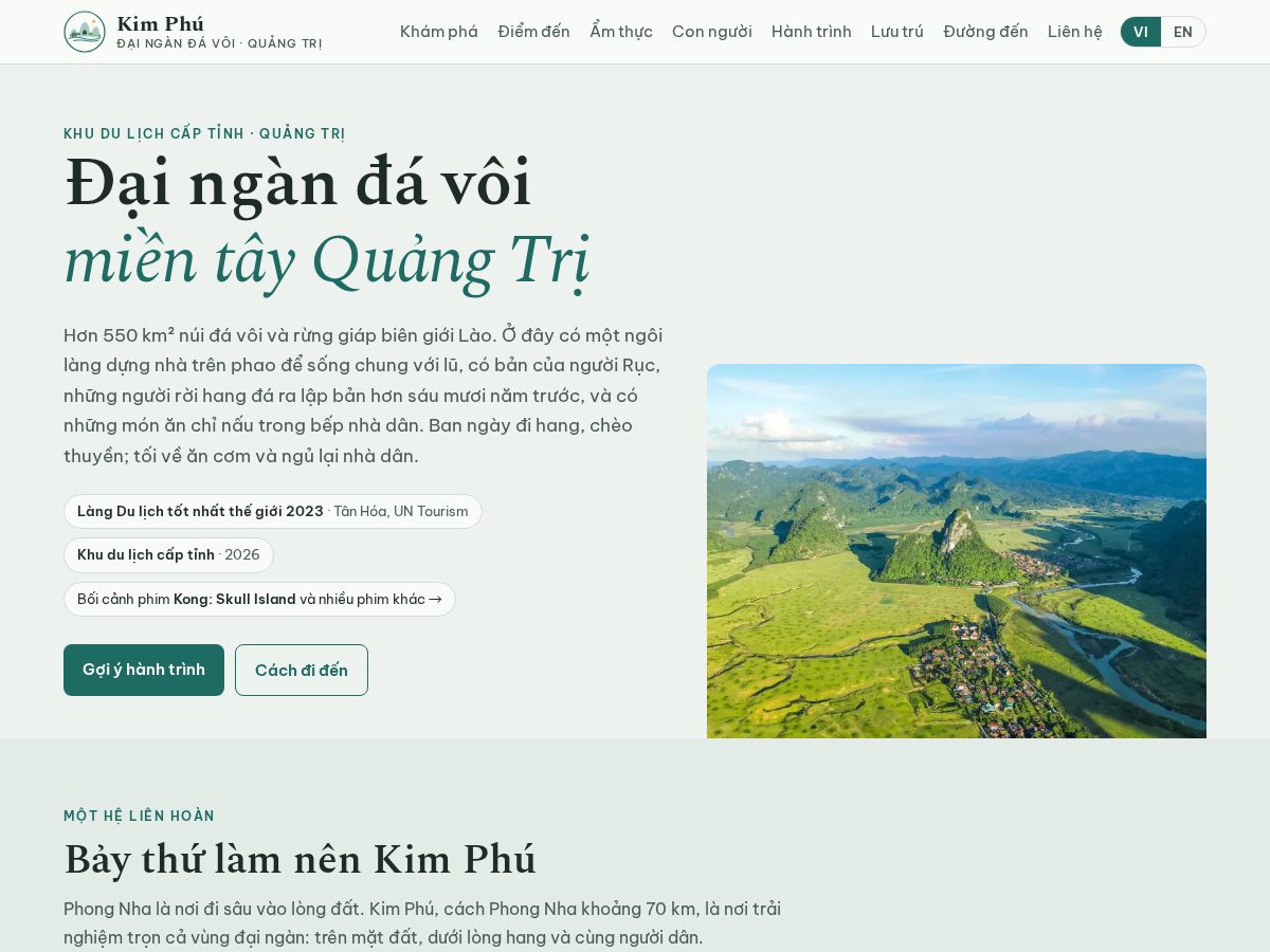 Landing-page snapshot of dulichkimphu.com