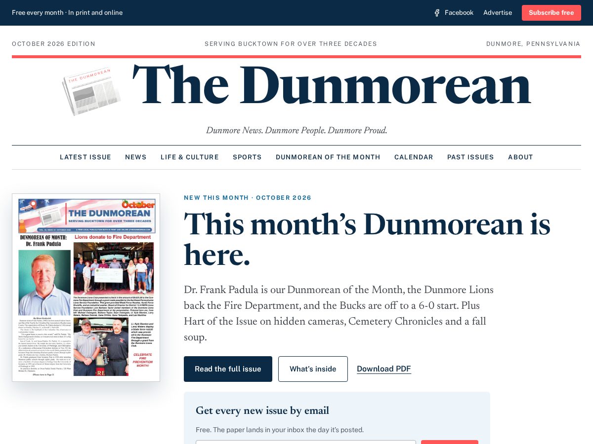 Landing-page snapshot of dunmorean.com