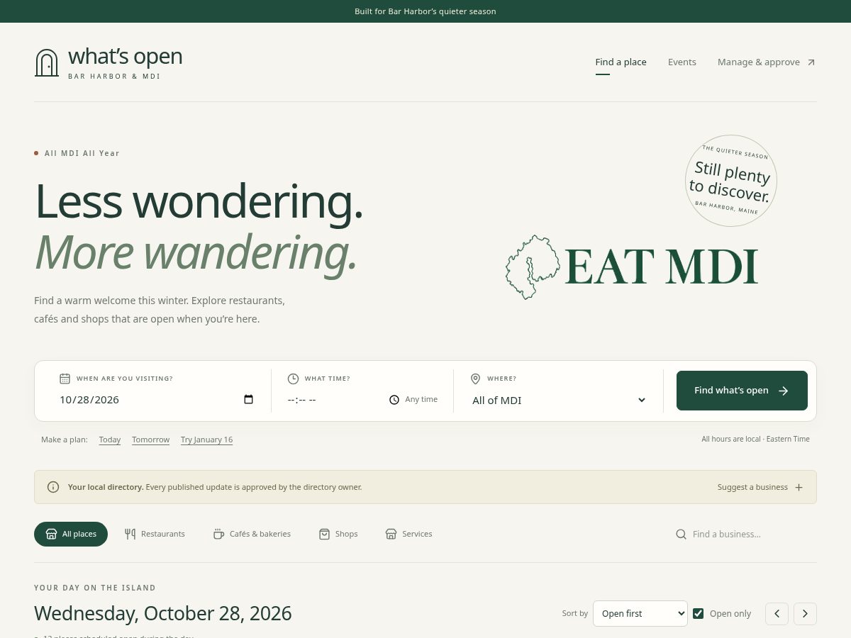 Landing-page snapshot of eatmdi.com