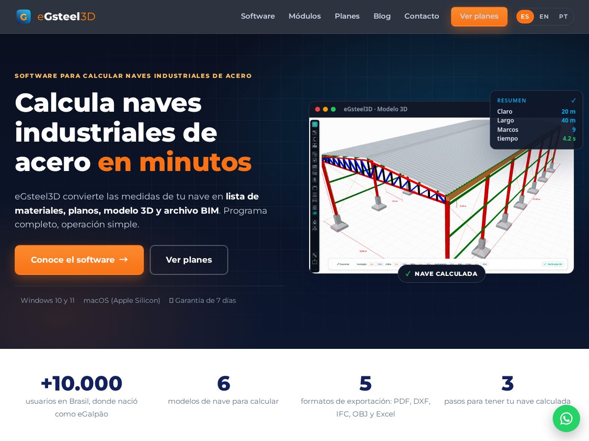 Landing-page snapshot of egsteel3d.com