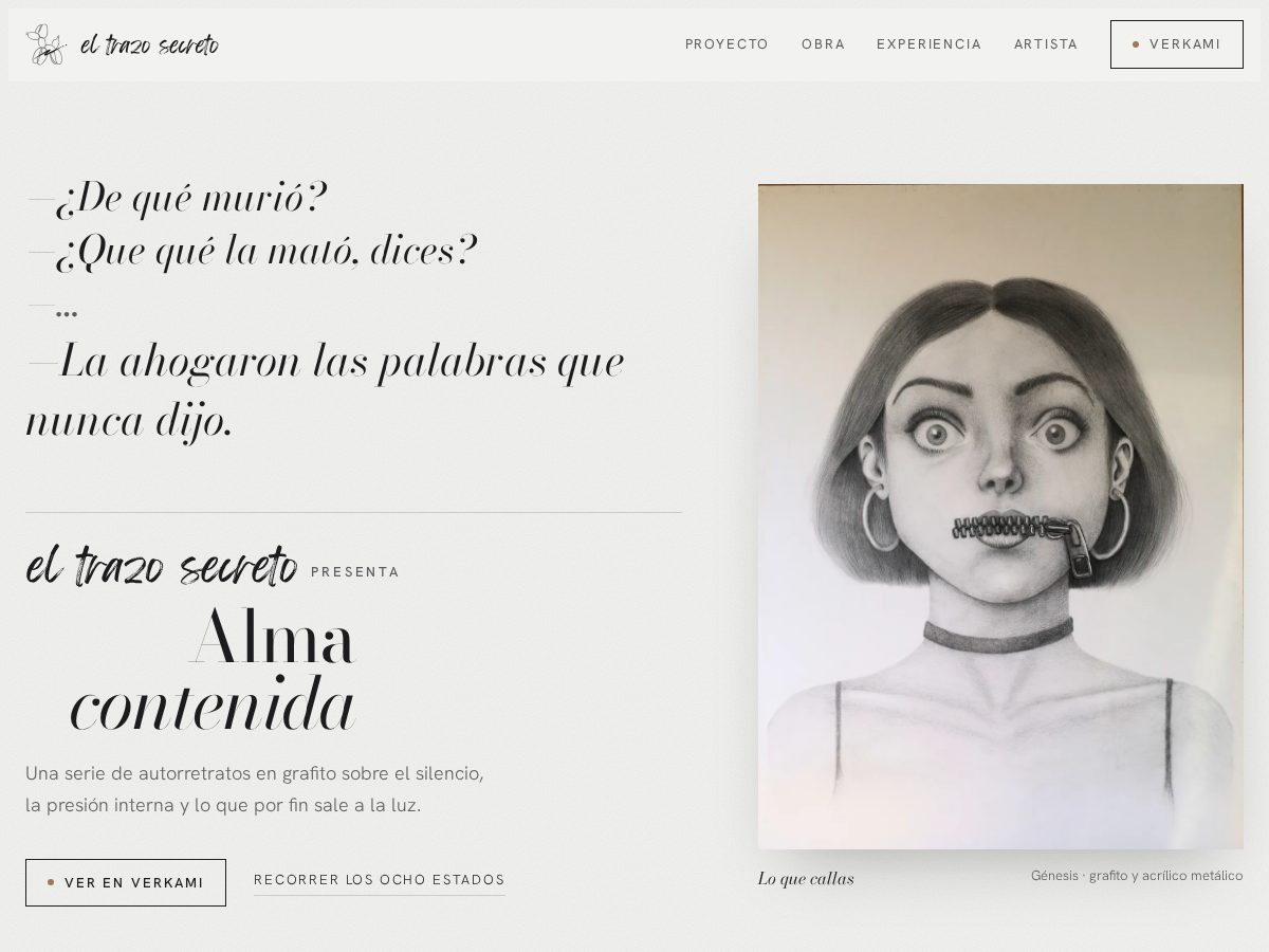 Landing-page snapshot of eltrazosecreto.com