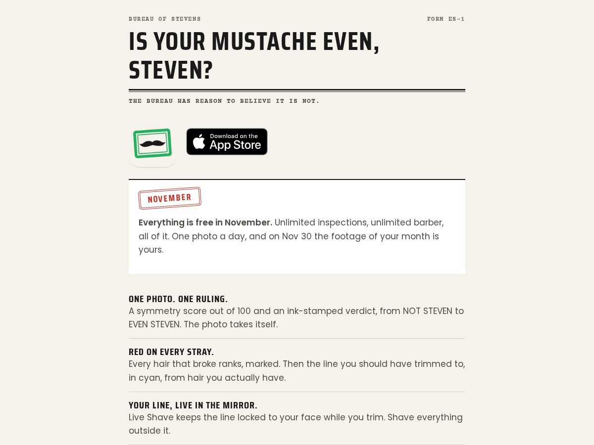 Landing-page snapshot of evenstevenapp.com