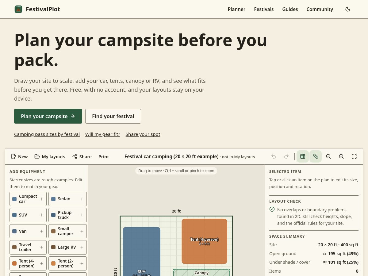 Landing-page snapshot of festivalplot.com