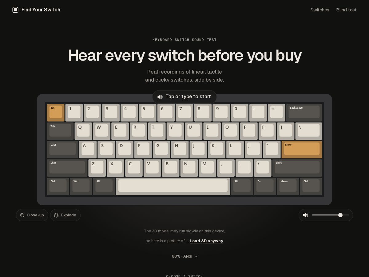 Landing-page snapshot of findyourswitch.com