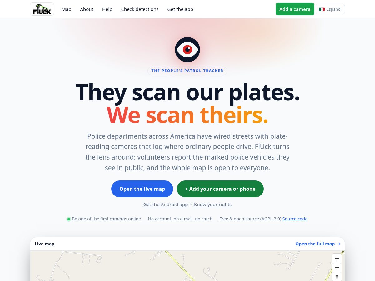 Landing-page snapshot of fluck-camera.com