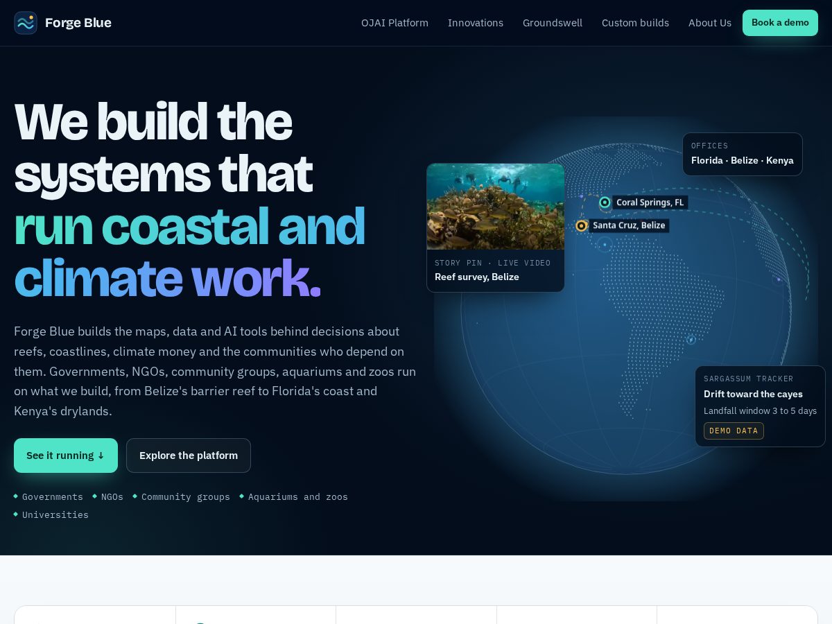 Landing-page snapshot of forgeblueinc.com
