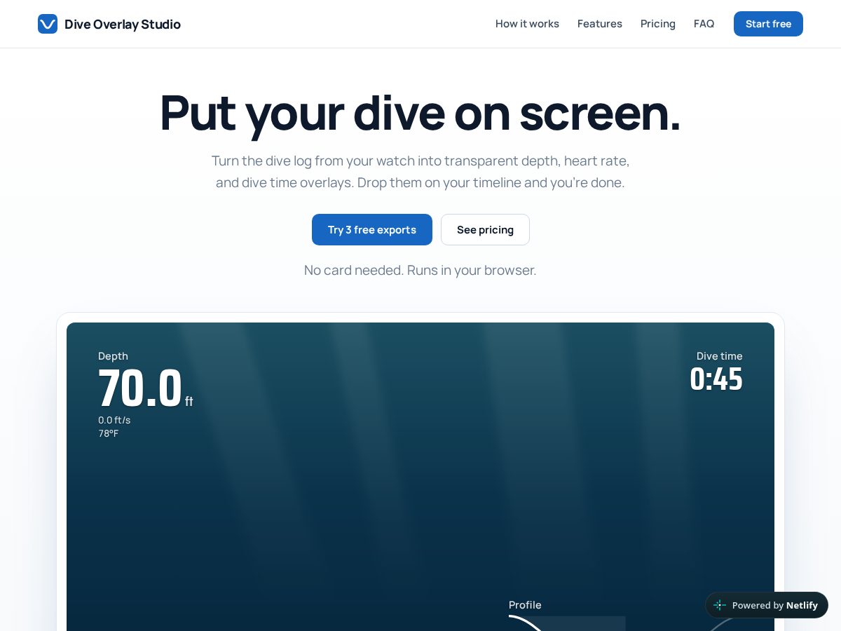 Landing-page snapshot of freedivedata.com