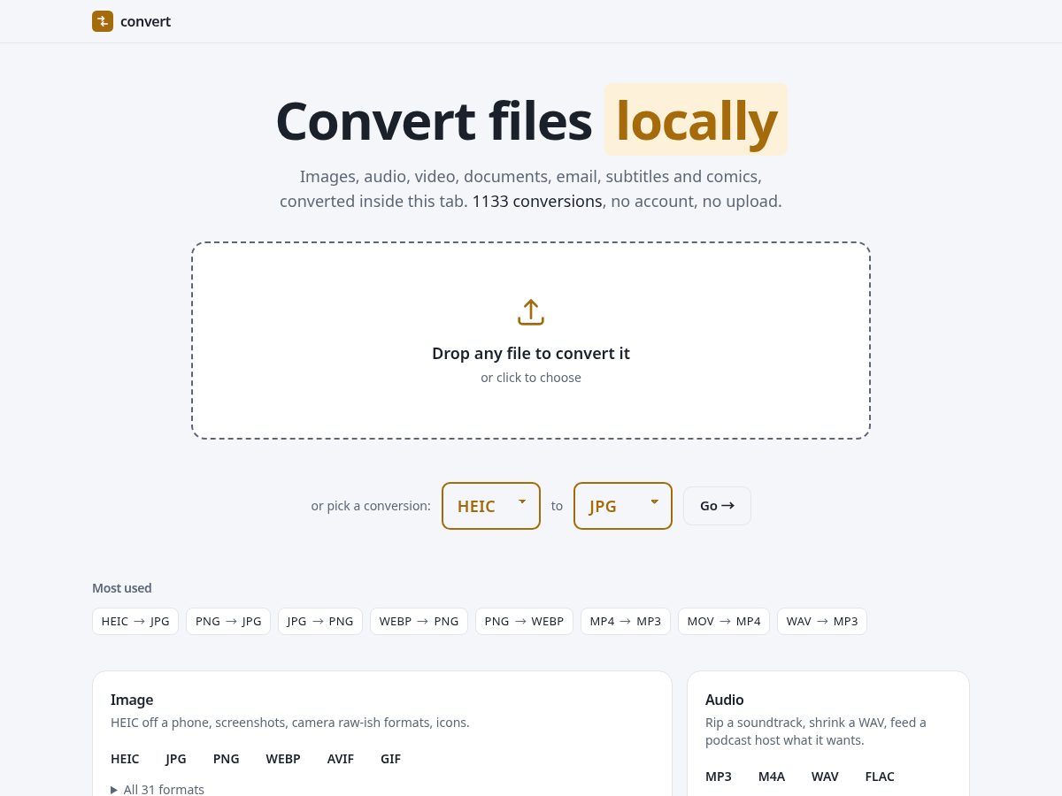 Landing-page snapshot of getlocalconvert.com