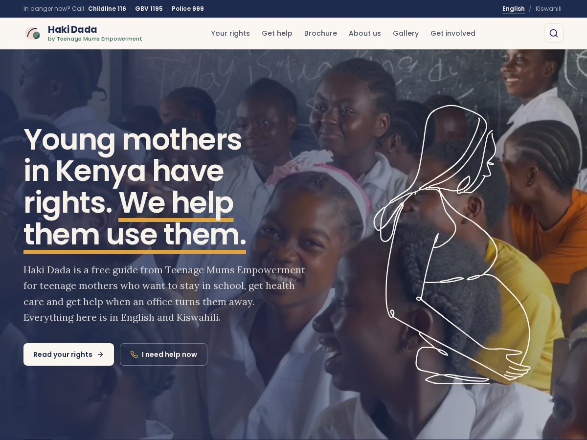 Landing-page snapshot of haki-dada.org