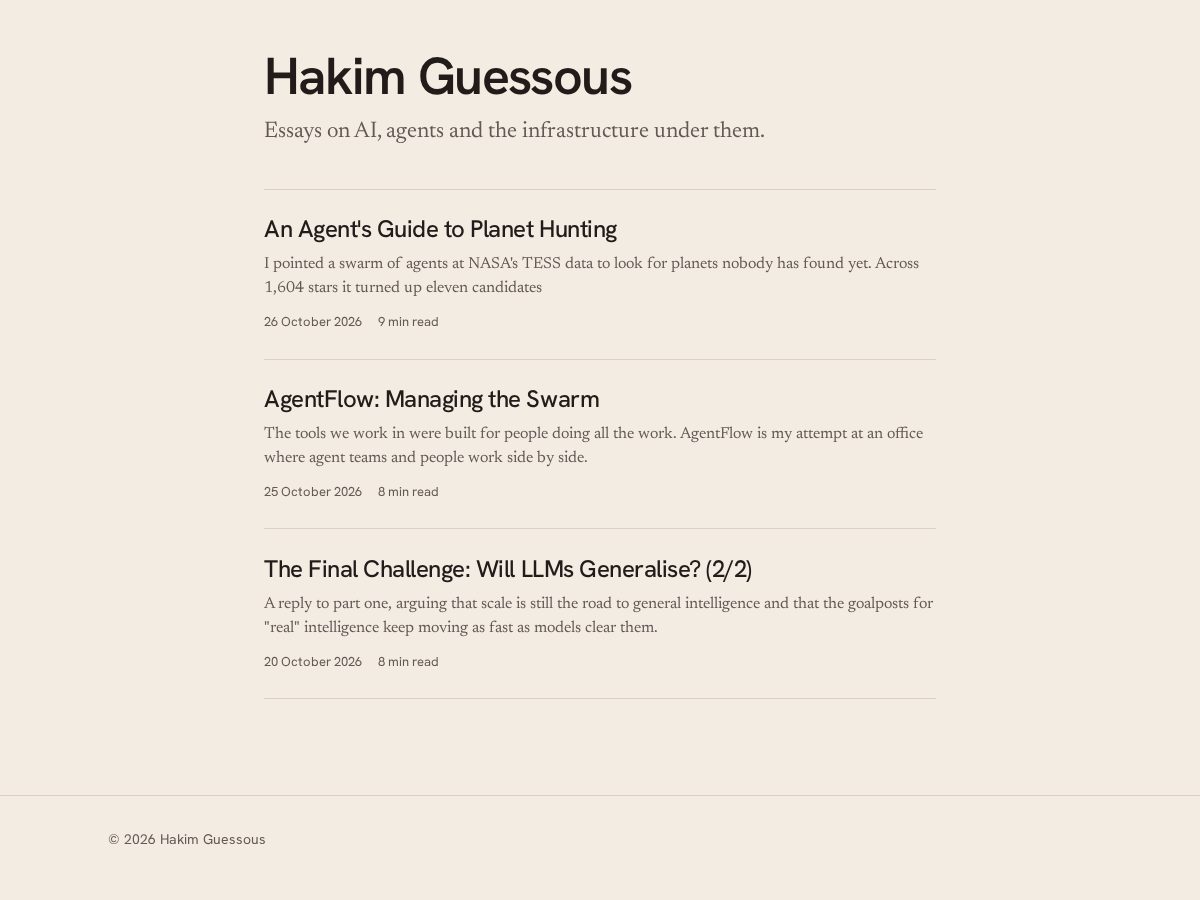 Landing-page snapshot of hakimguessous.com