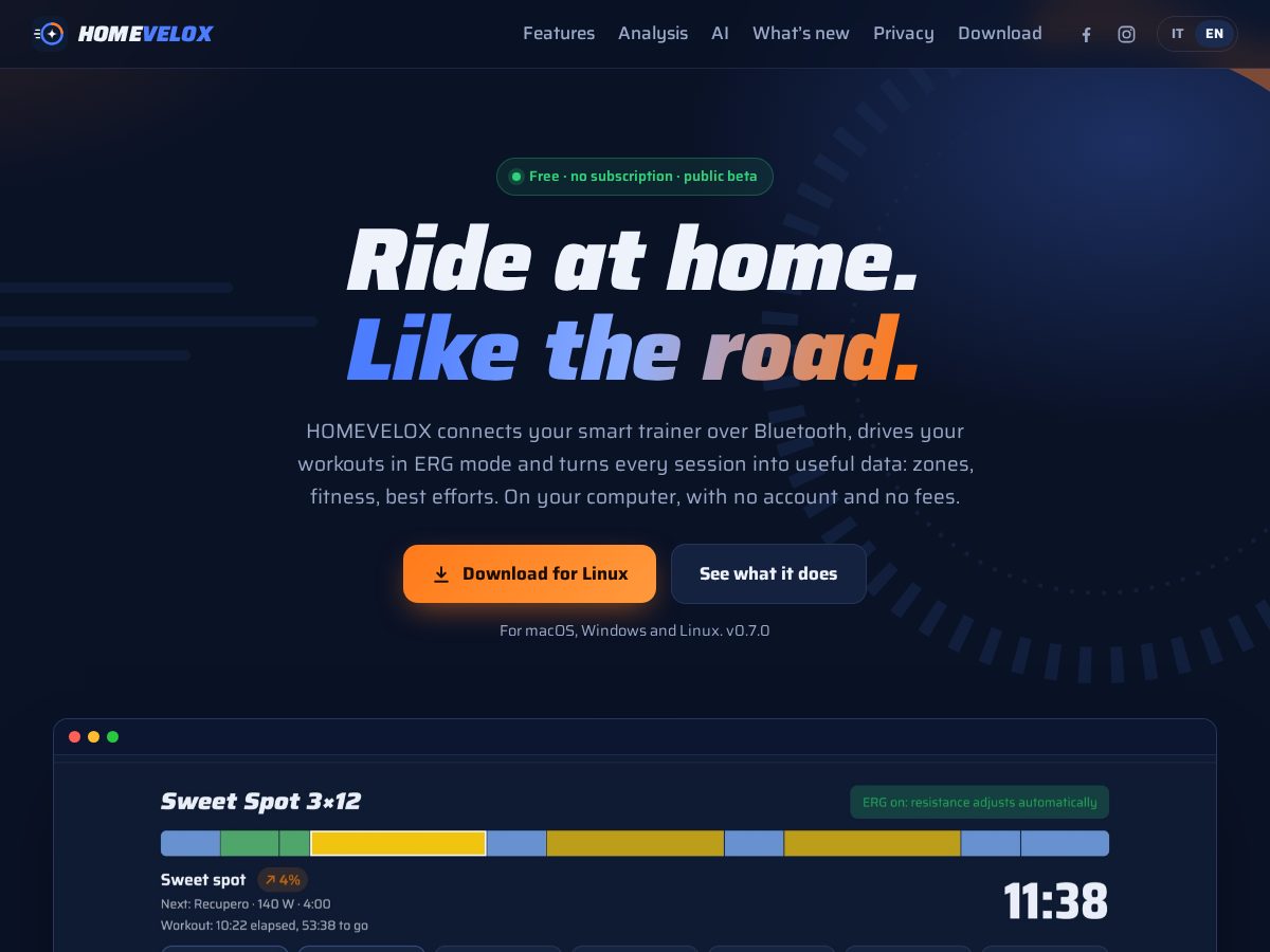 Landing-page snapshot of homevelox.com