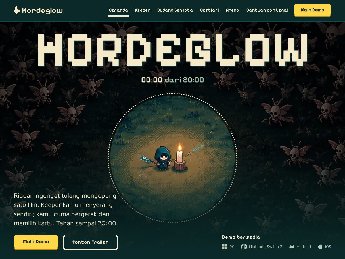 Landing-page snapshot of hordeglow.com