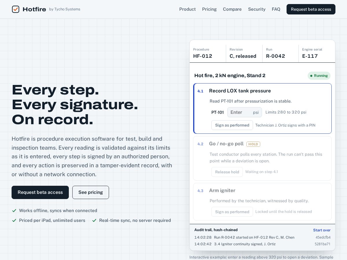 Landing-page snapshot of hotfiresystems.com