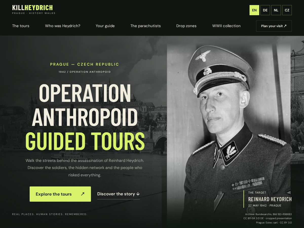 Landing-page snapshot of killheydrich.com
