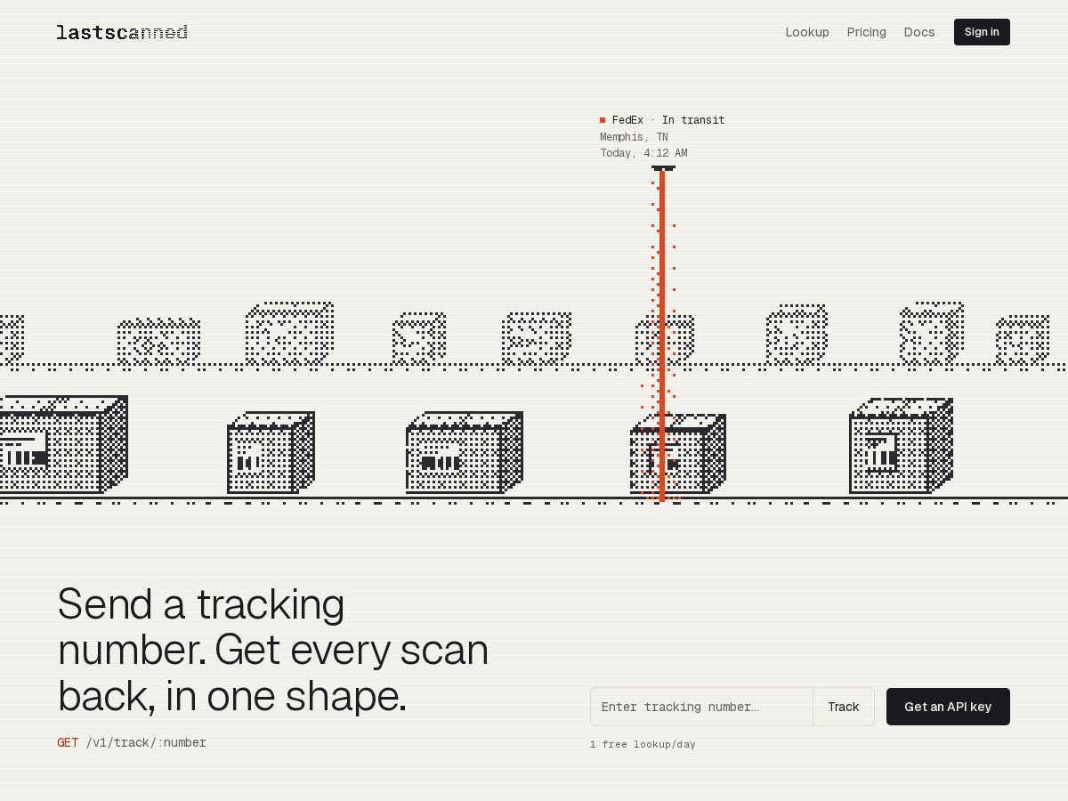 Landing-page snapshot of lastscanned.com