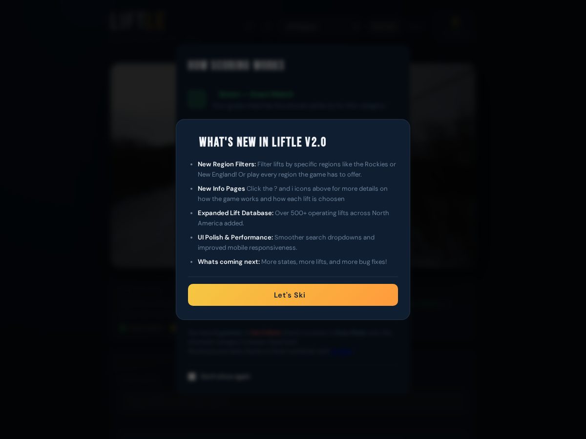 Landing-page snapshot of liftlegame.com