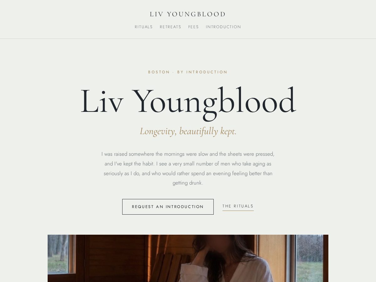 Landing-page snapshot of livyoungblood.com