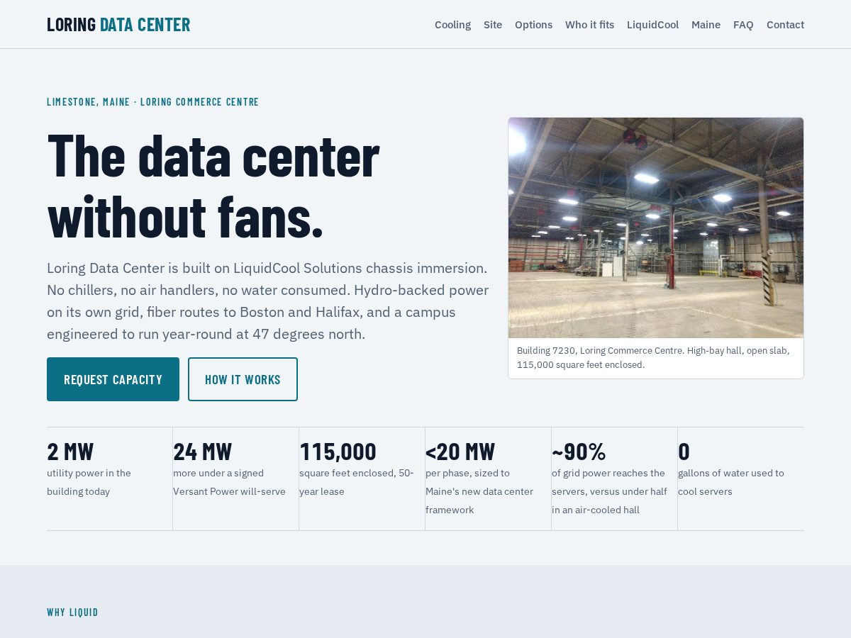 Landing-page snapshot of loringdc.com