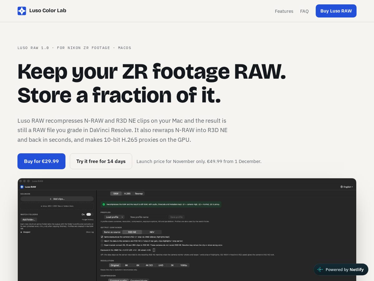 Landing-page snapshot of lusocolorlab.com
