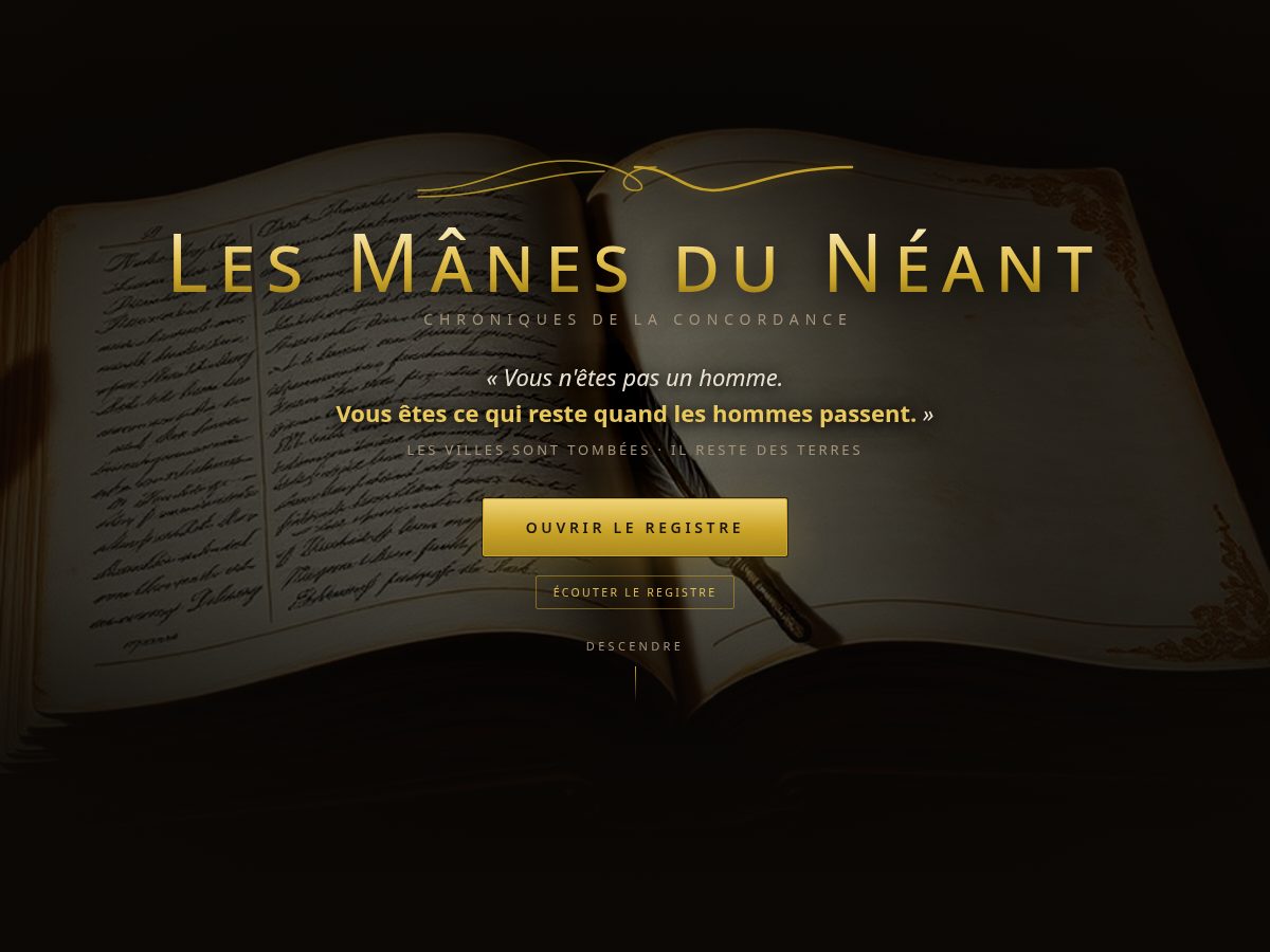 Landing-page snapshot of manesduneant.com