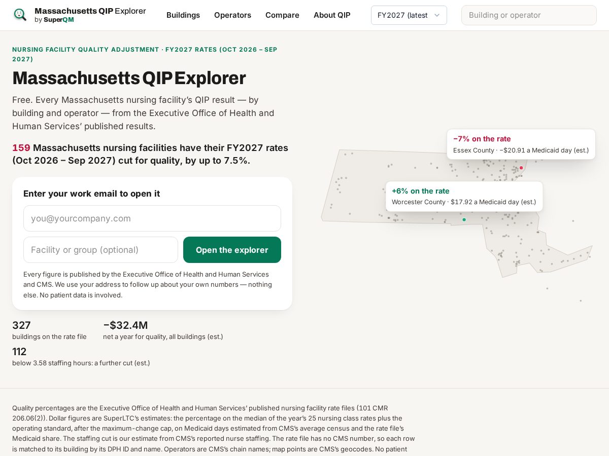 Landing-page snapshot of massachusettsqip.com