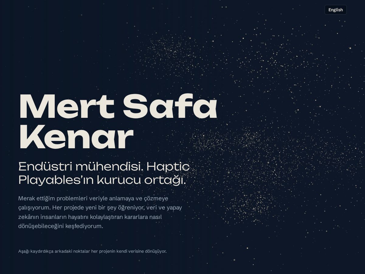 Landing-page snapshot of mertsafakenar.com