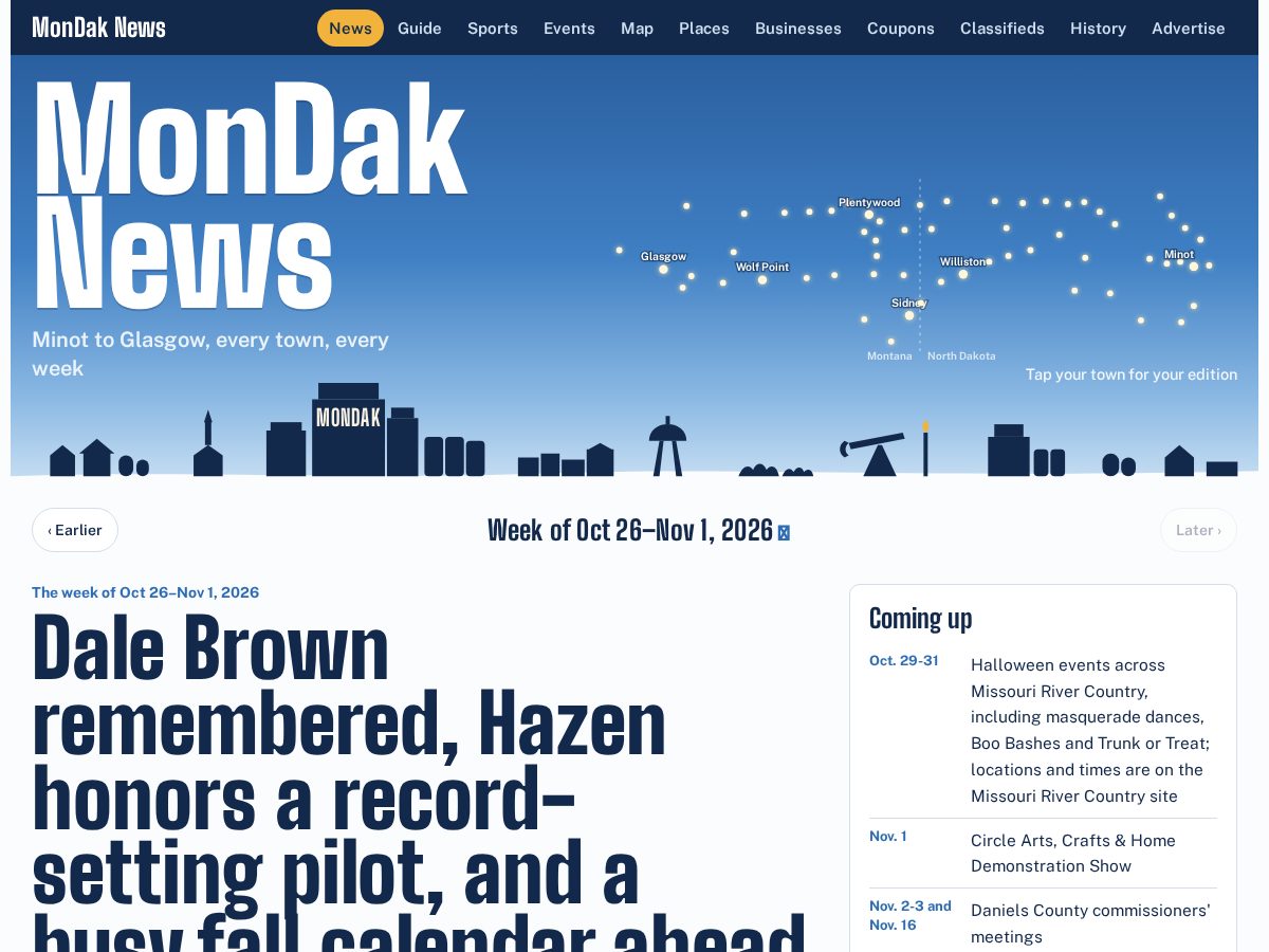 Landing-page snapshot of mondaknews.com