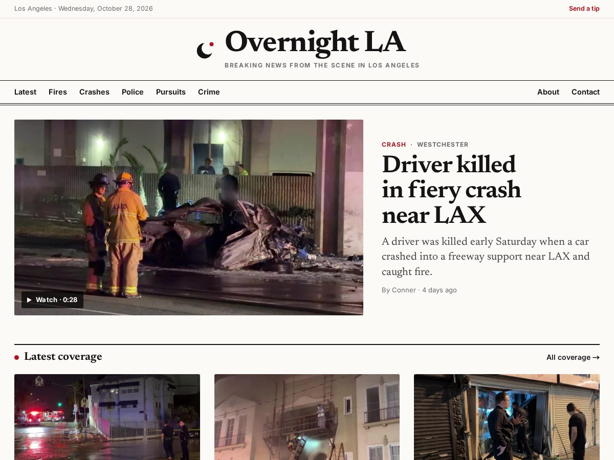 Landing-page snapshot of overnightla.com