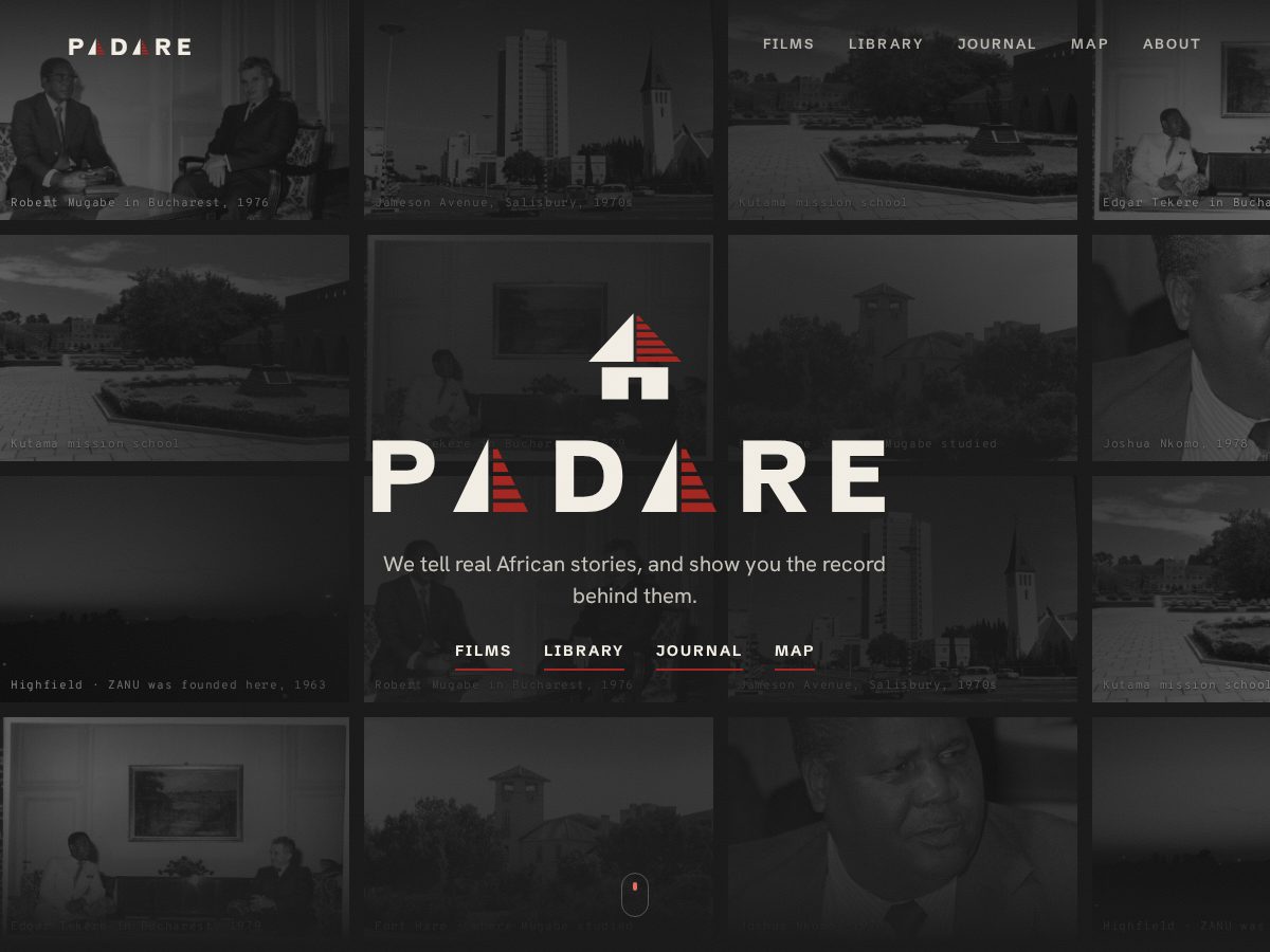 Landing-page snapshot of padaremedia.com