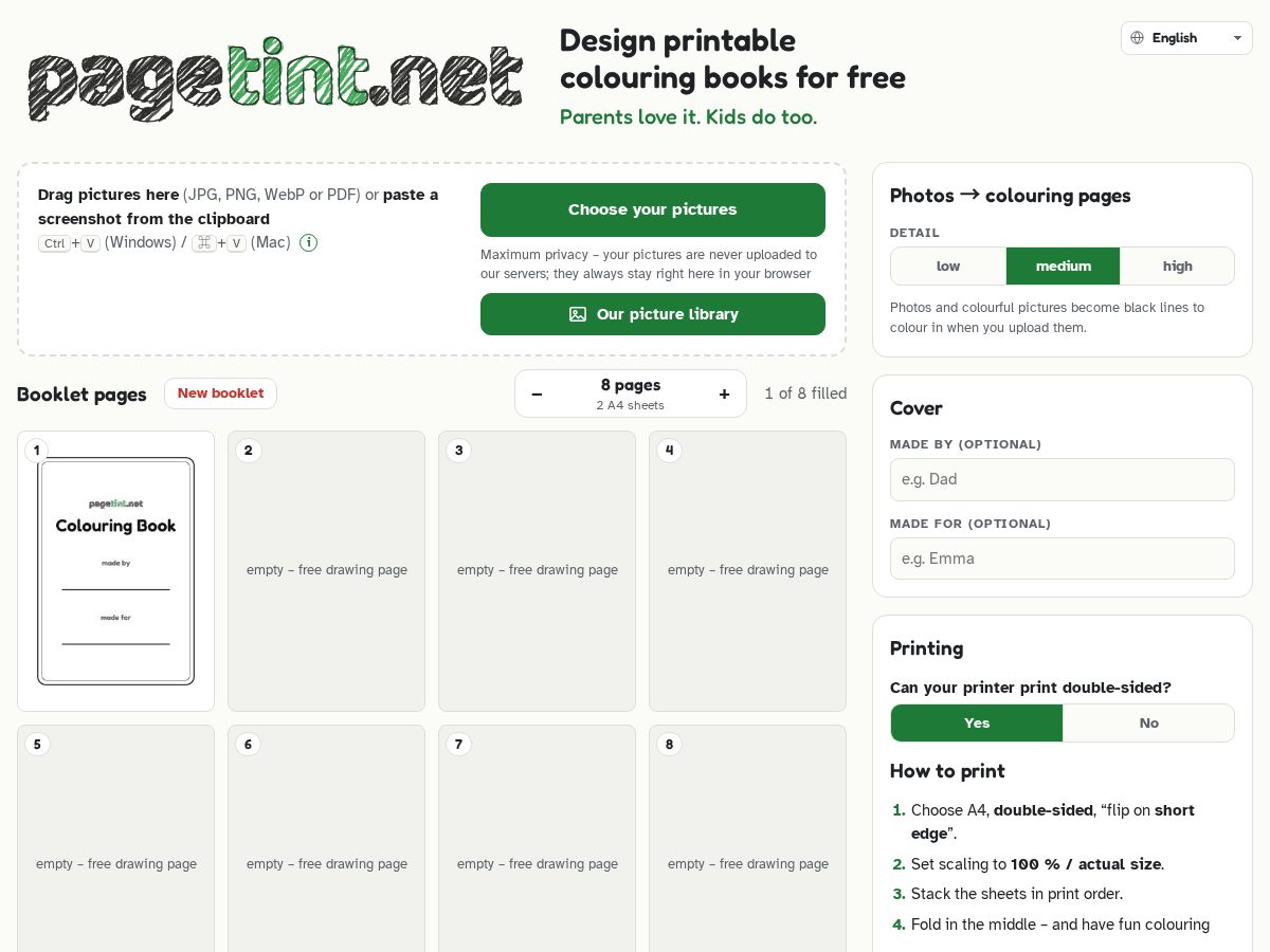 Landing-page snapshot of pagetint.net