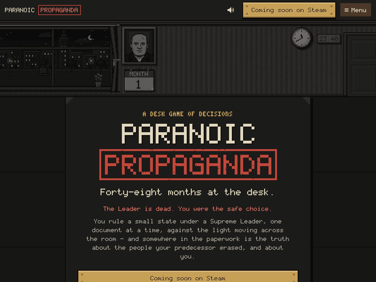 Landing-page snapshot of paranoicpropaganda.com