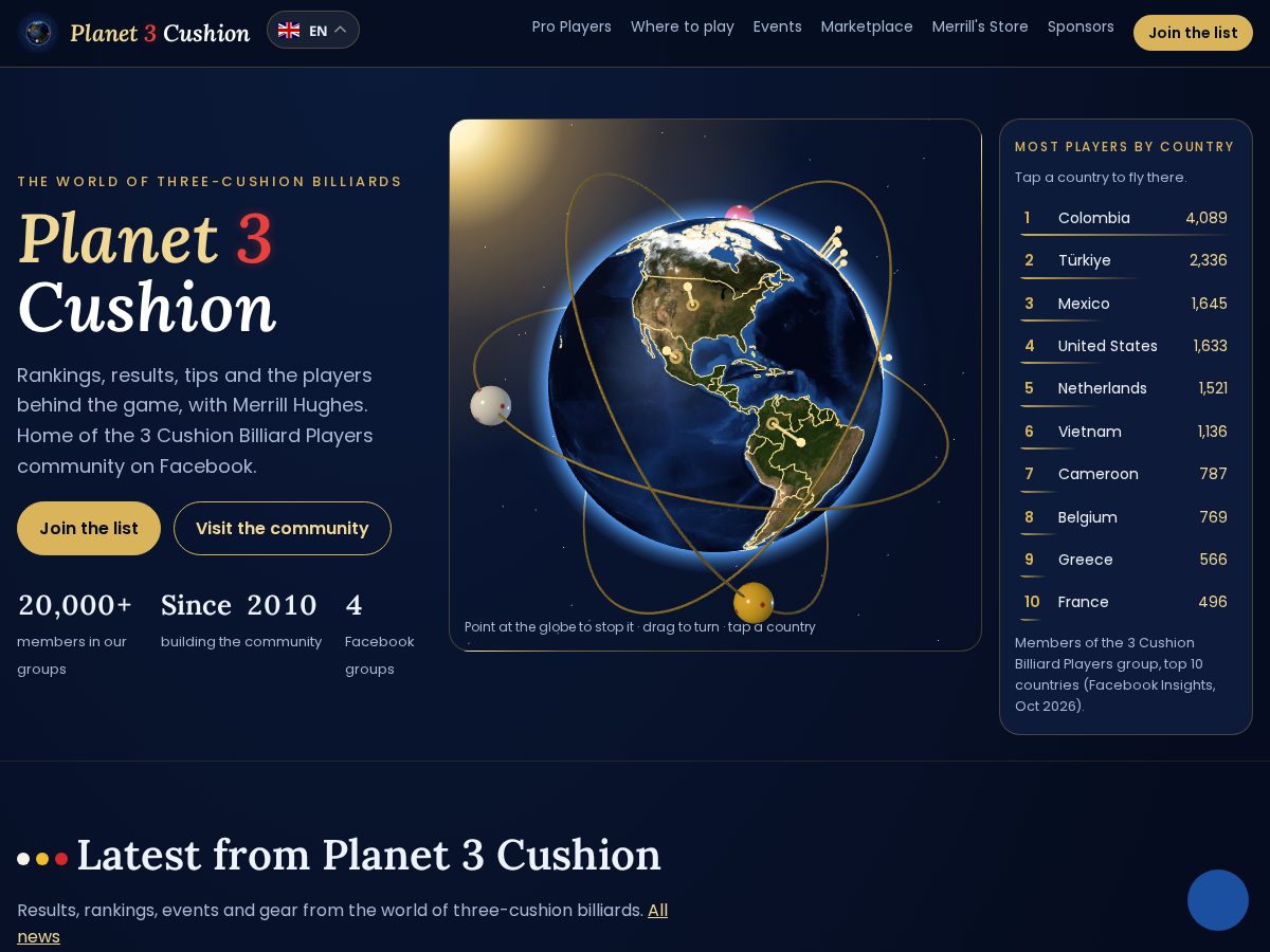 Landing-page snapshot of planet3cushion.com
