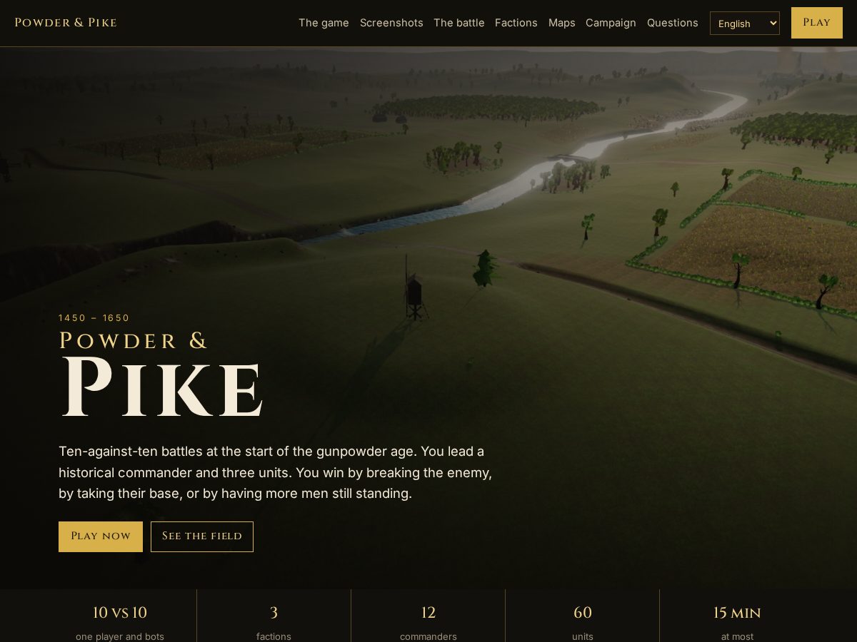 Landing-page snapshot of powderandpike.com