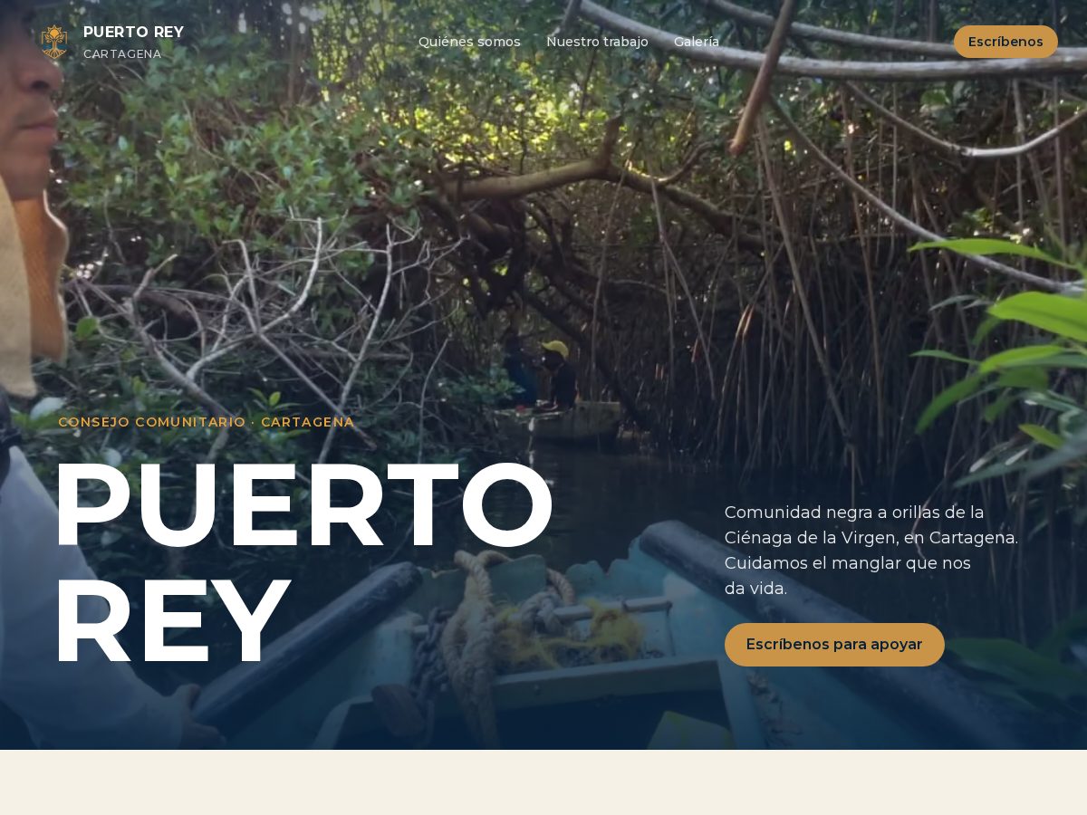 Landing-page snapshot of puertorey.org