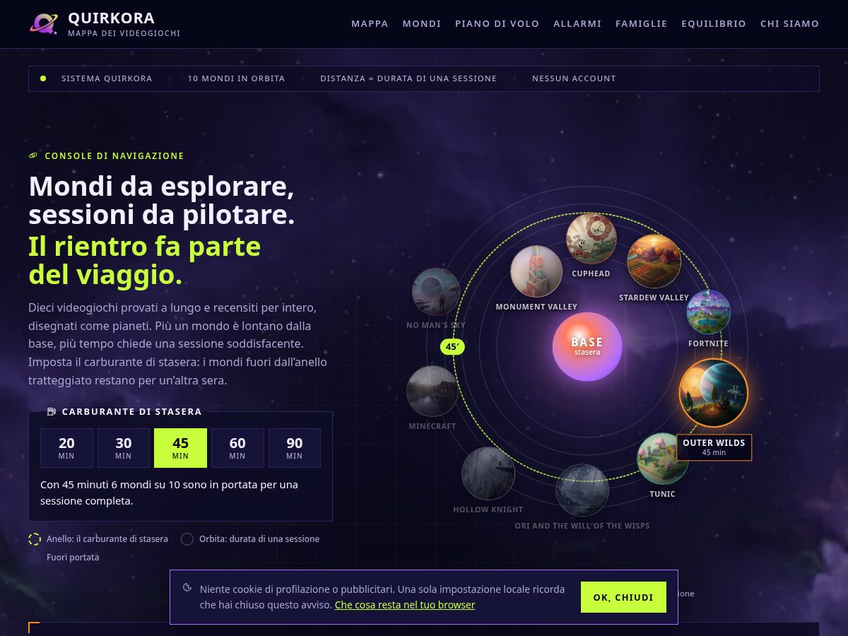 Landing-page snapshot of quirkora.com