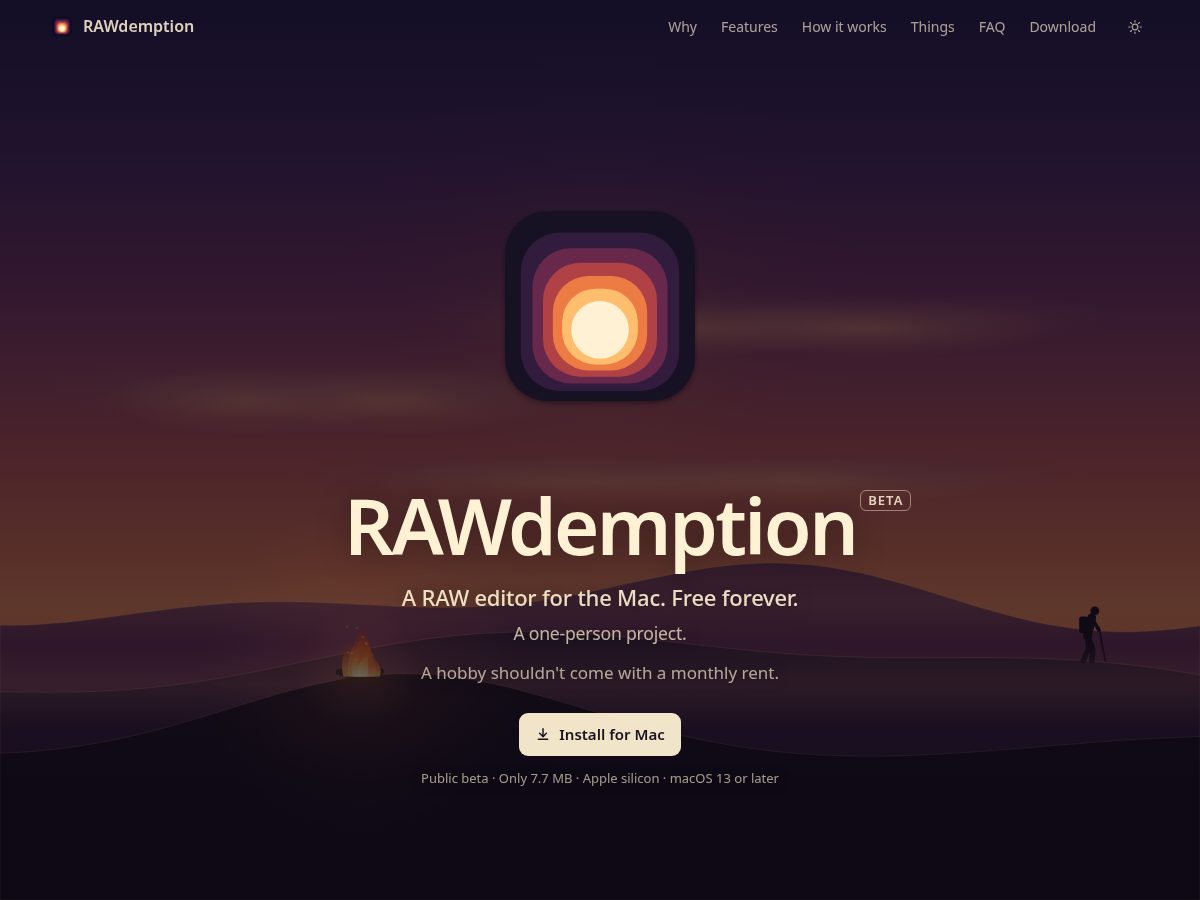 Landing-page snapshot of rawdemption.com