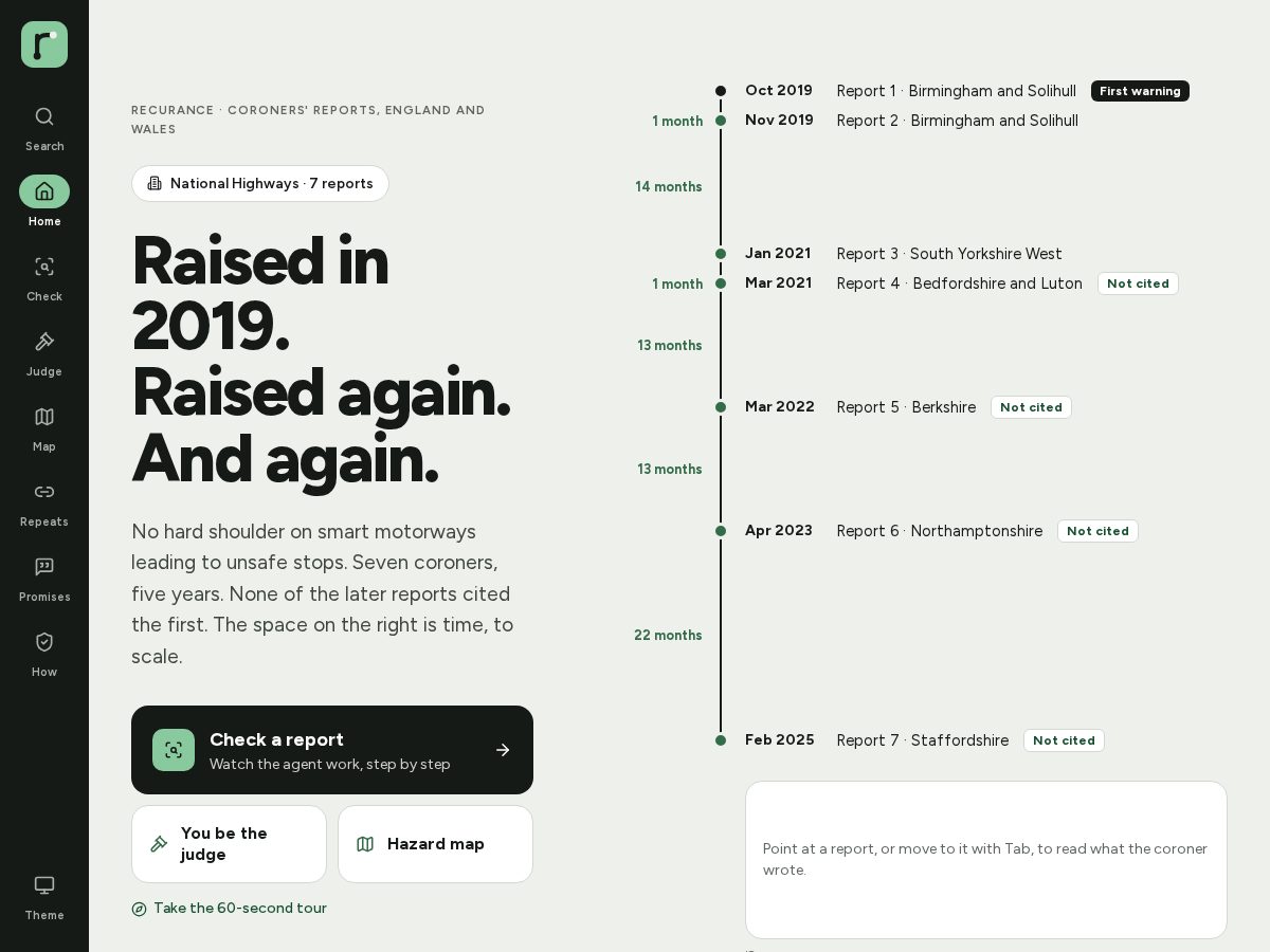 Landing-page snapshot of recurance.com