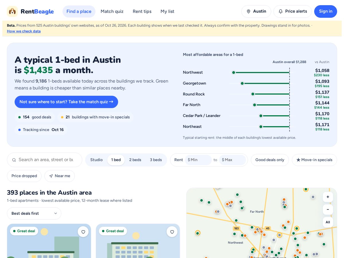 Landing-page snapshot of rentbeagle.com