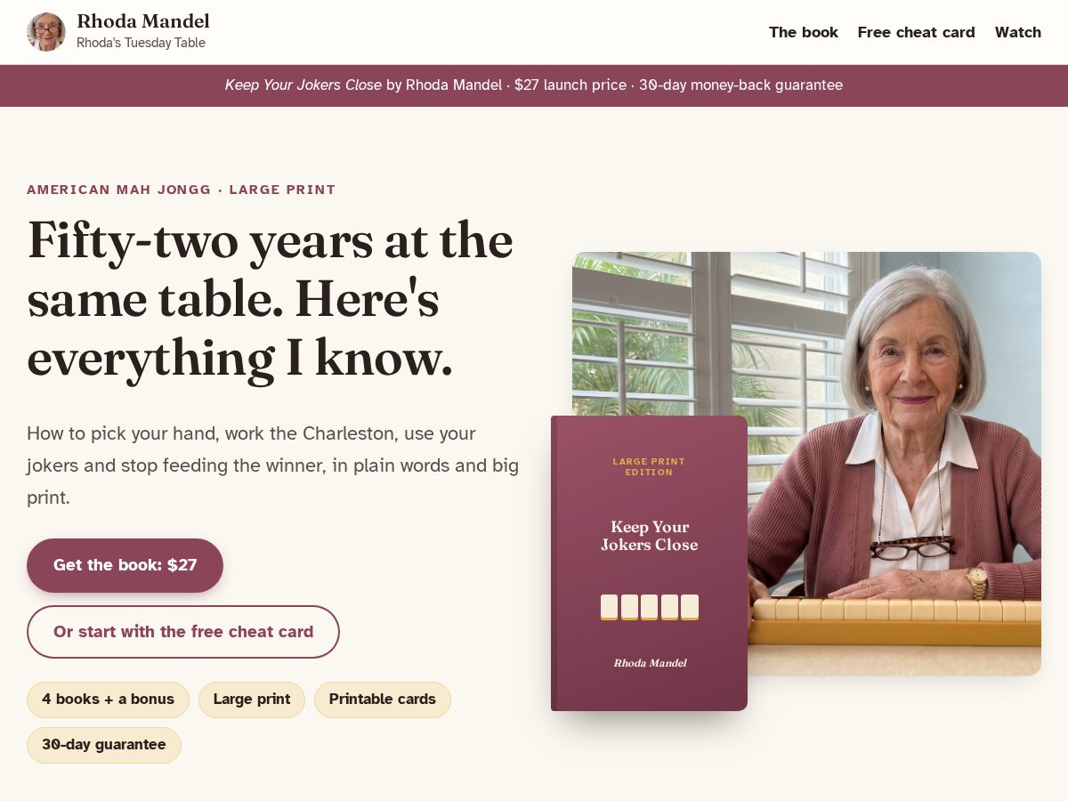 Landing-page snapshot of rhodamandel.com